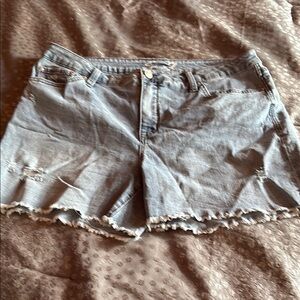Seven7 Blue Jean Shorts Distressed Casual Style